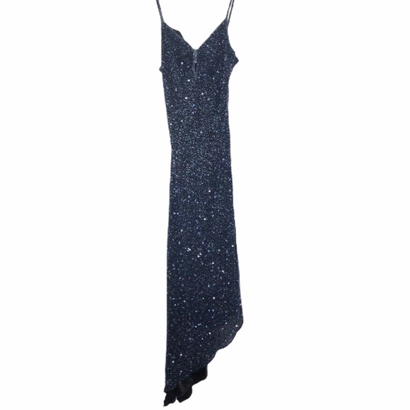 Scala Fully Beaded Asymmetrical Gown Sz. XS